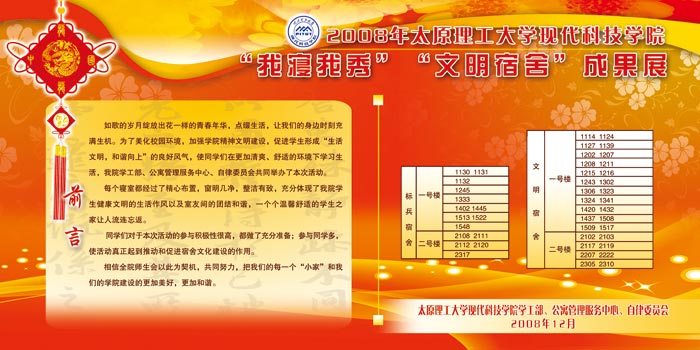 我们2008年“宿舍文化活动月”圆满闭幕 我们2008年“宿舍文化活动月”圆满闭幕