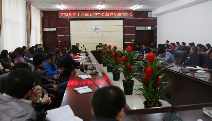 我们召开学习贯彻十八届五中全会精神专题会议