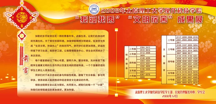 我们2008年“宿舍文化活动月”圆满闭幕 我们2008年“宿舍文化活动月”圆满闭幕
